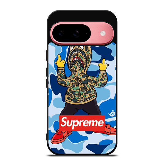 CAMO BAPE SHARK BLUE Google Pixel 9 Case Cover