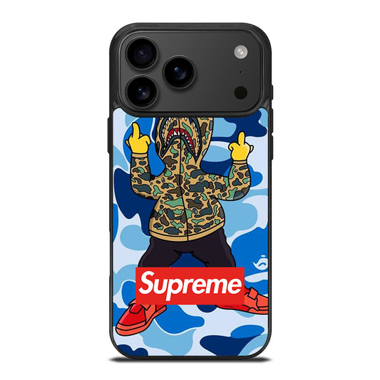 CAMO BAPE SHARK BLUE iPhone 17 Pro Max Case Cover