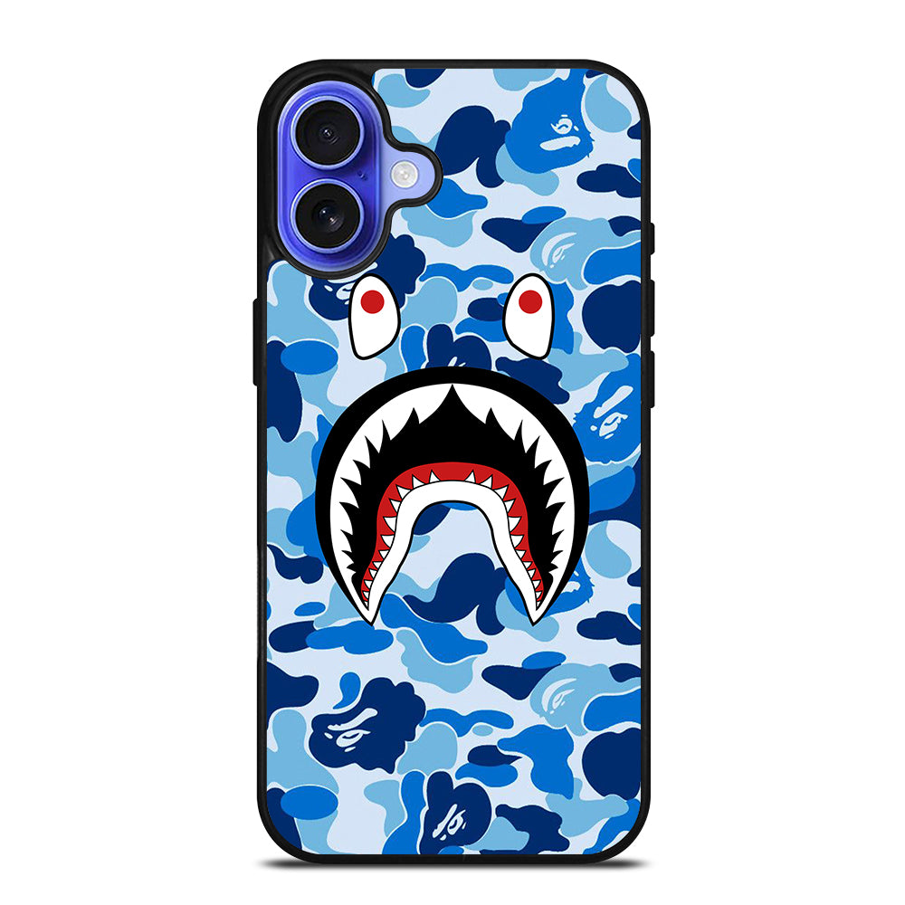 CAMO BAPE SHARK LOGO 1 iPhone 16 Case Cover