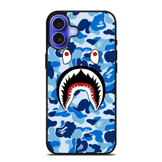 CAMO BAPE SHARK LOGO 1 iPhone 16 Case Cover