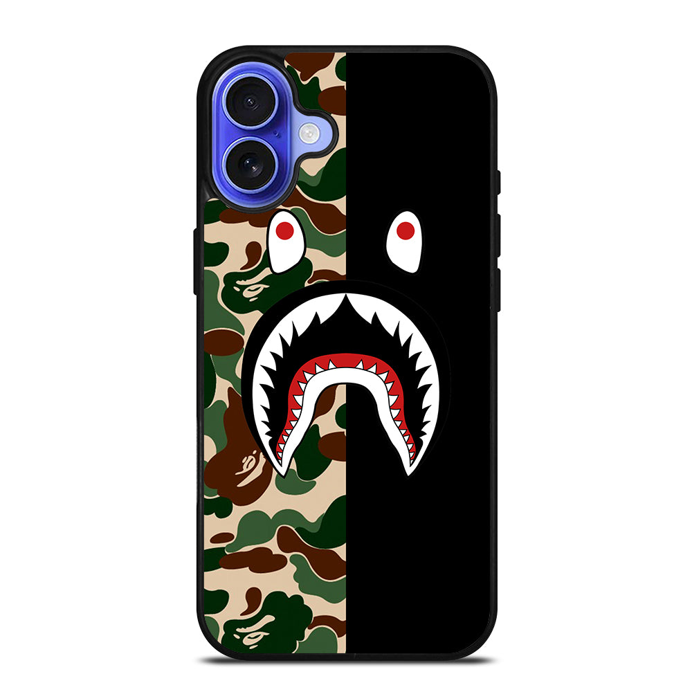 CAMO BAPE SHARK LOGO 2 iPhone 16 Case Cover