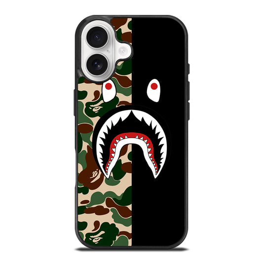 CAMO BAPE SHARK LOGO 2 iPhone 17 Case Cover