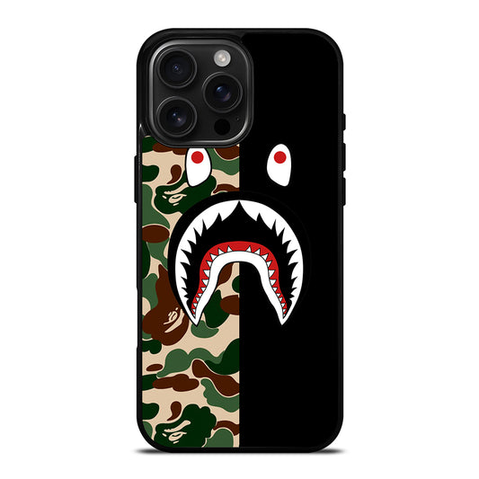 CAMO BAPE SHARK LOGO 2 iPhone 16 Pro Max Case Cover