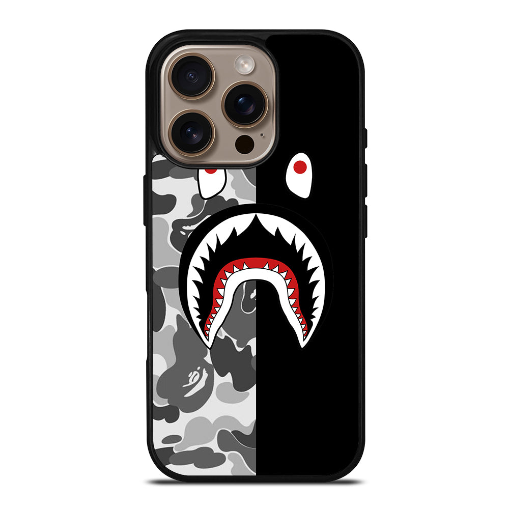 CAMO BAPE SHARK LOGO 3 iPhone 16 Pro Case Cover