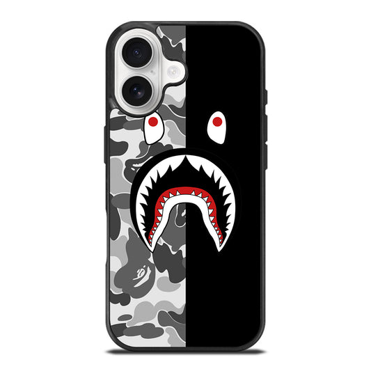 CAMO BAPE SHARK LOGO 3 iPhone 17 Case Cover
