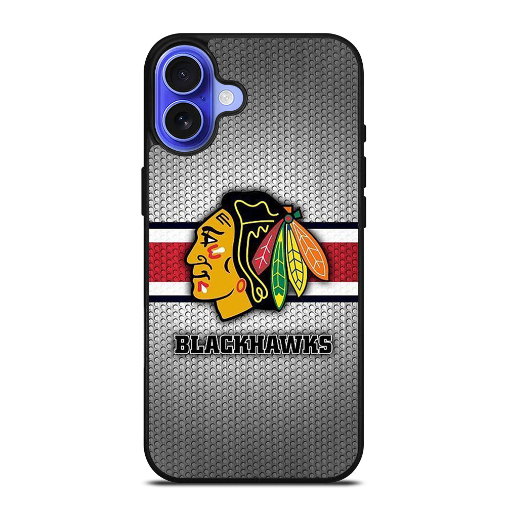 CHICAGO BLACKHAWKS METAL LOGO iPhone 16 Case Cover