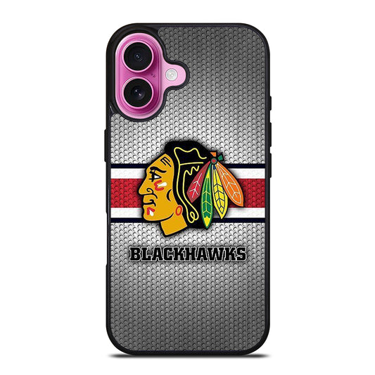 CHICAGO BLACKHAWKS METAL LOGO iPhone 16 Plus Case Cover
