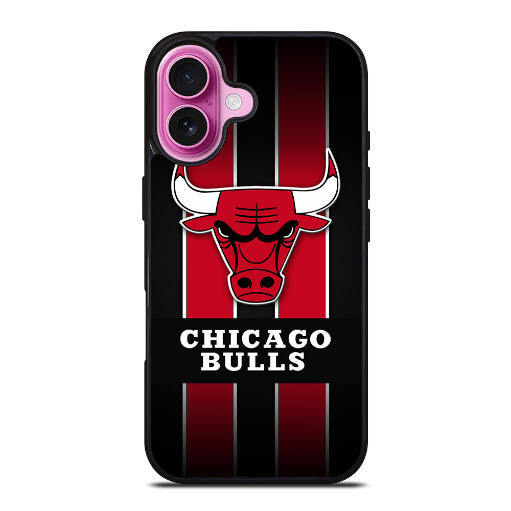 CHICAGO BULLS STRIPE LOGO iPhone 16 Plus Case Cover