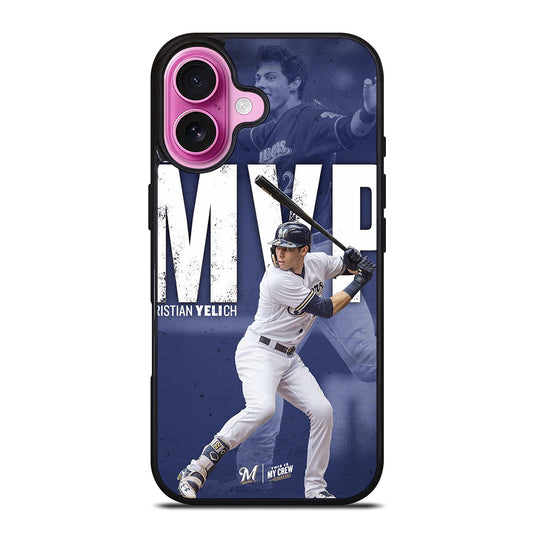 CHRISTIAN YELICH MILWAUKEE BREWERS FOOTBALL 2 iPhone 16 Plus Case Cover