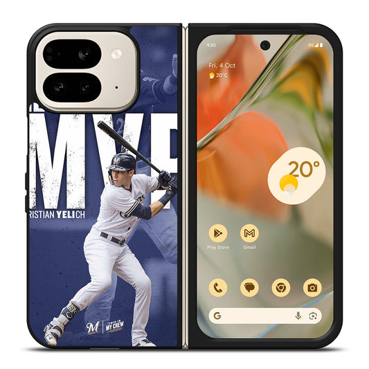 CHRISTIAN YELICH MILWAUKEE BREWERS FOOTBALL 2 Google Pixel 9 Pro Fold Case Cover