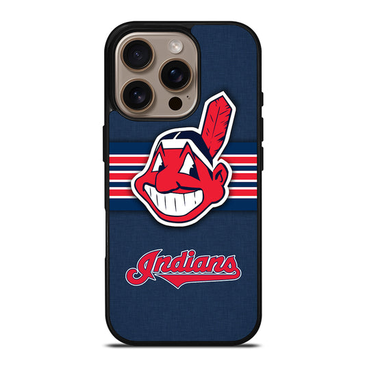 CLEVELAND INDIANS MLB STRIPE iPhone 16 Pro Case Cover