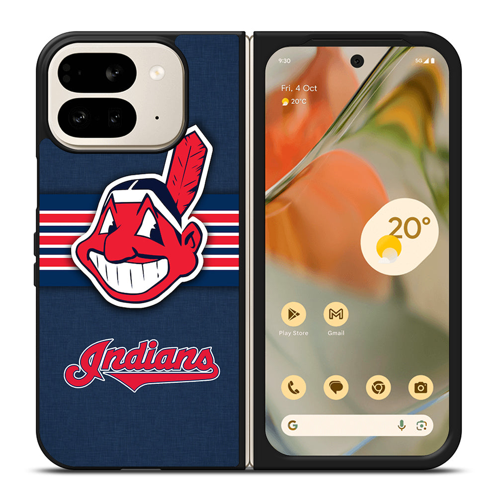 CLEVELAND INDIANS MLB STRIPE Google Pixel 9 Pro Fold Case Cover