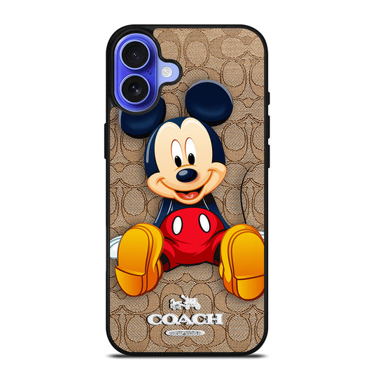 COACH BROWN MICKEY MOUSE iPhone 16 Case Cover