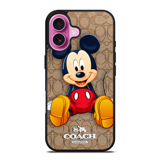COACH BROWN MICKEY MOUSE iPhone 16 Plus Case Cover
