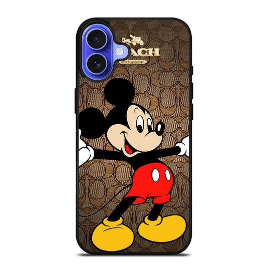 COACH BROWN MICKEY MOUSE 2 iPhone 16 Case Cover