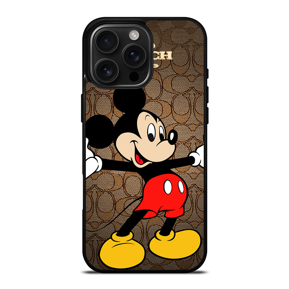 COACH BROWN MICKEY MOUSE 2 iPhone 16 Pro Max Case Cover