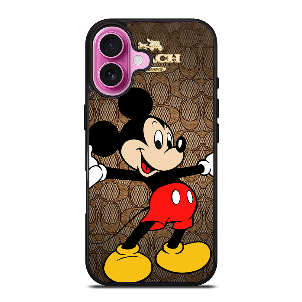 COACH BROWN MICKEY MOUSE 2 iPhone 16 Plus Case Cover