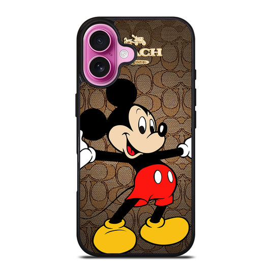 COACH BROWN MICKEY MOUSE 2 iPhone 16 Plus Case Cover
