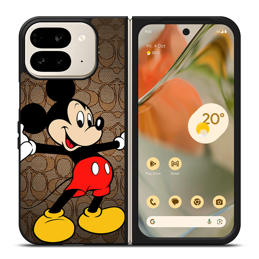 COACH BROWN MICKEY MOUSE 2 Google Pixel 9 Pro Fold Case Cover