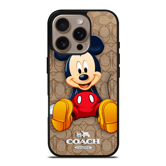 COACH BROWN MICKEY MOUSE iPhone 16 Pro Case Cover