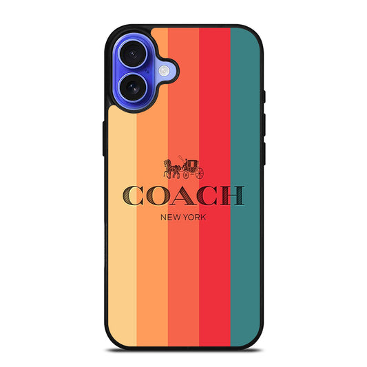 COACH NEW YORK STRIPE iPhone 16 Case Cover