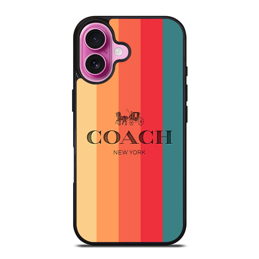 COACH NEW YORK STRIPE iPhone 16 Plus Case Cover