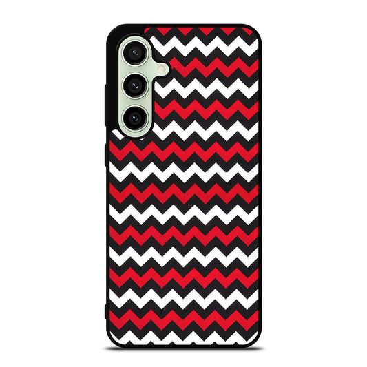 COLOR BLOCK DARK RED CHEVRON PATTERN Samsung Galaxy S24 FE Case Cover