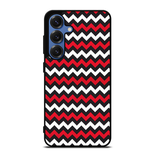 COLOR BLOCK DARK RED CHEVRON PATTERN Samsung Galaxy S25 Case Cover