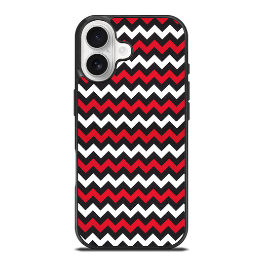 COLOR BLOCK DARK RED CHEVRON PATTERN iPhone 17 Case Cover