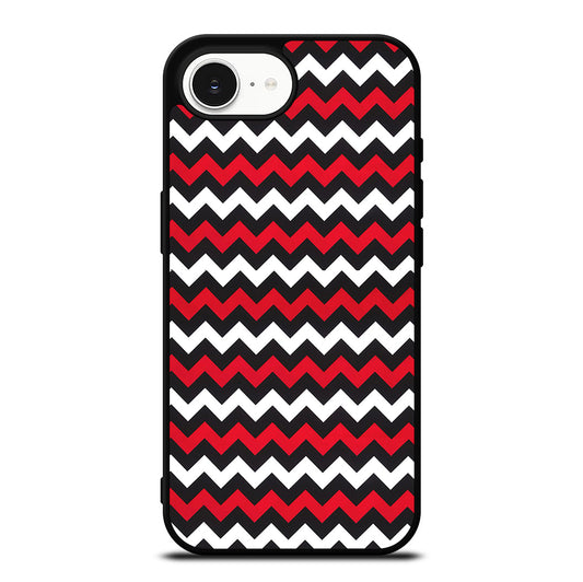 COLOR BLOCK DARK RED CHEVRON PATTERN iPhone 16e Case Cover