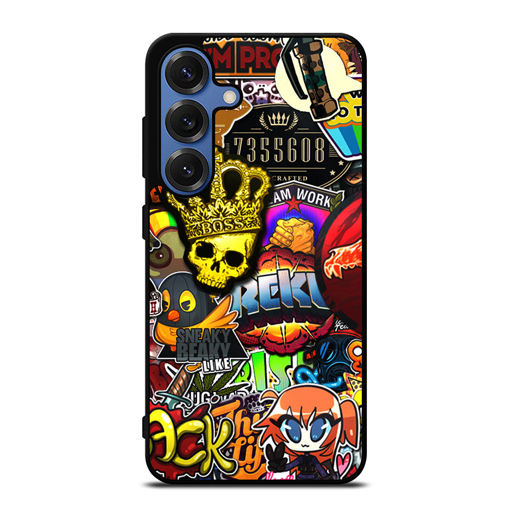 CSGO STICKER BOMB PATTERN Samsung Galaxy S25 Case Cover