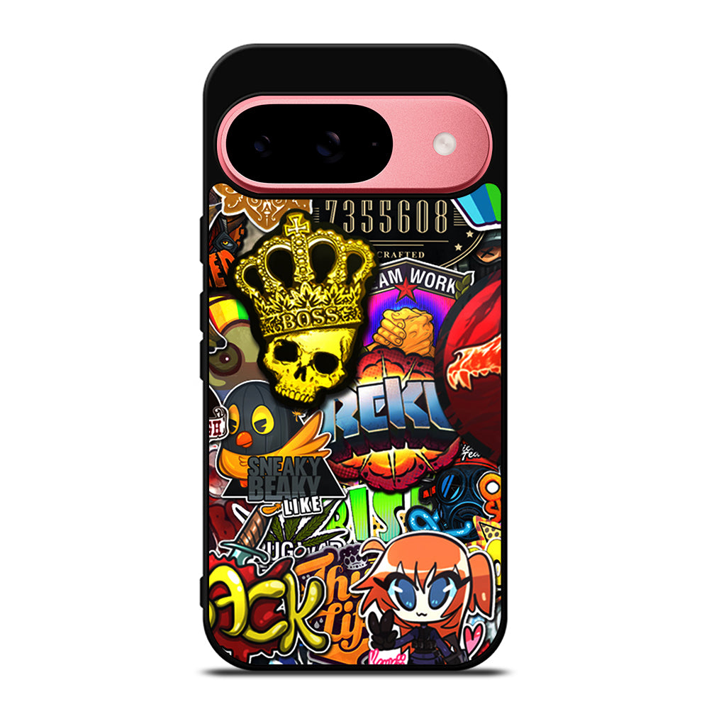CSGO STICKER BOMB PATTERN Google Pixel 9 Case Cover
