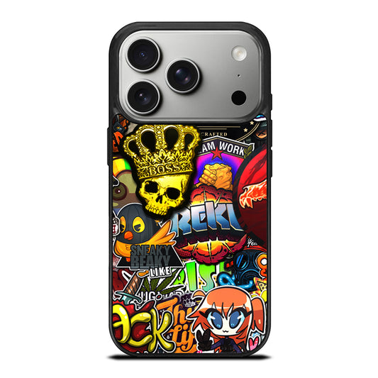 CSGO STICKER BOMB PATTERN iPhone 17 Pro Case Cover