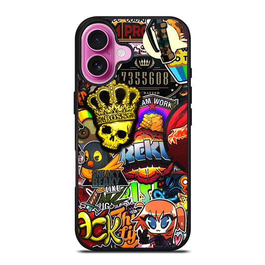 CSGO STICKER BOMB PATTERN iPhone 16 Plus Case Cover