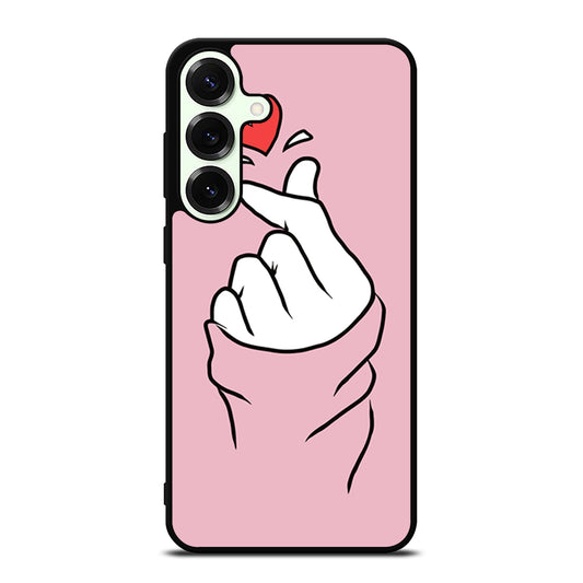 CUTE HEART FINGER PINK Samsung Galaxy S25 Plus Case Cover
