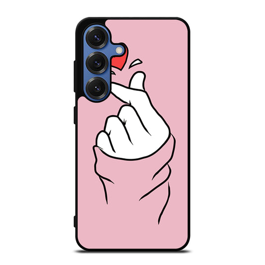 CUTE HEART FINGER PINK Samsung Galaxy S26 Case Cover