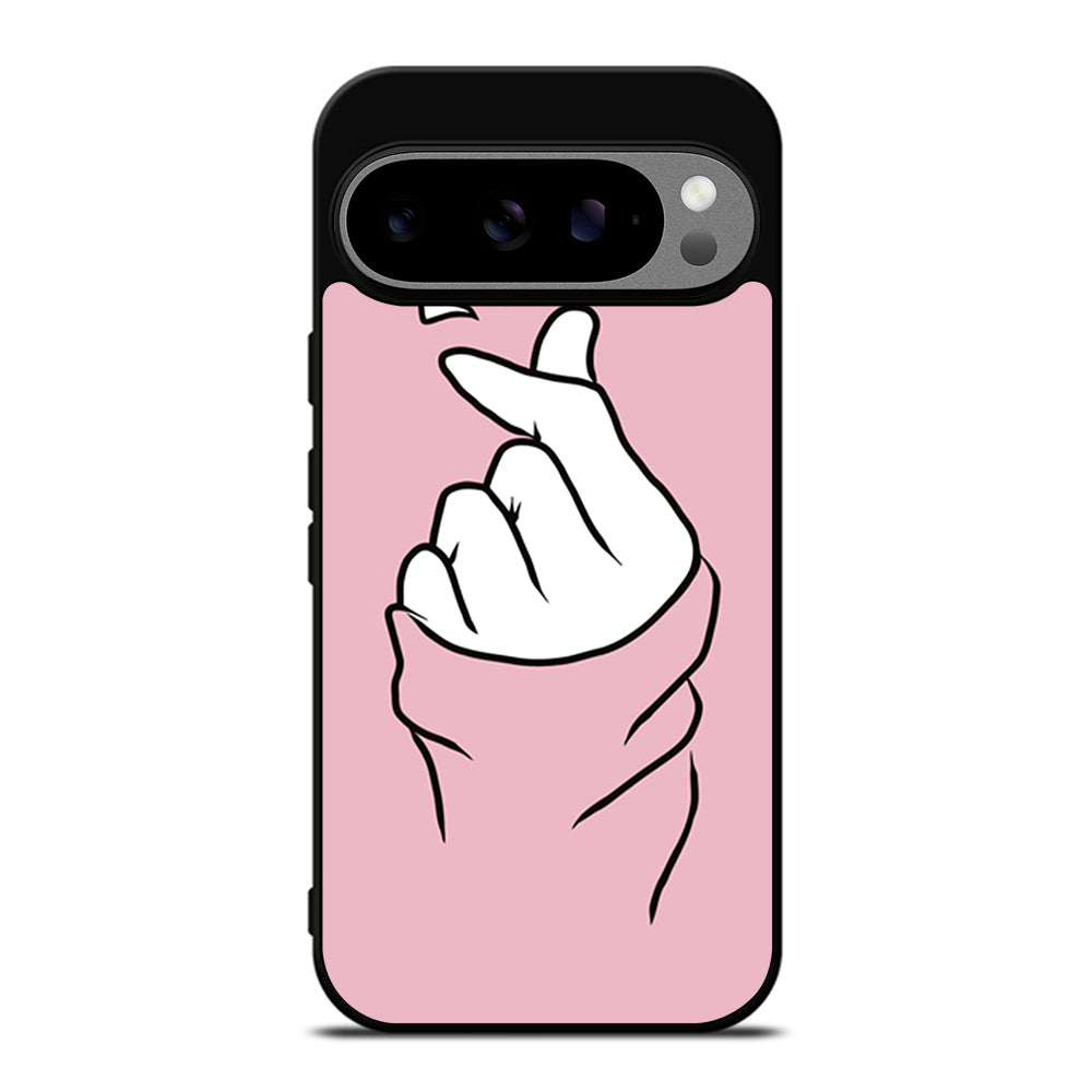 CUTE HEART FINGER PINK Google Pixel 9 Pro XL Case Cover