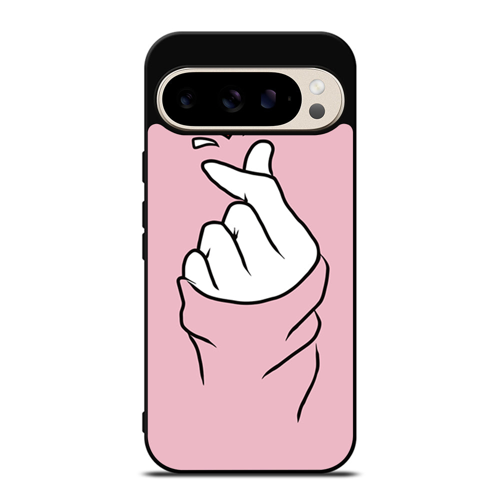 CUTE HEART FINGER PINK Google Pixel 9 Pro Case Cover