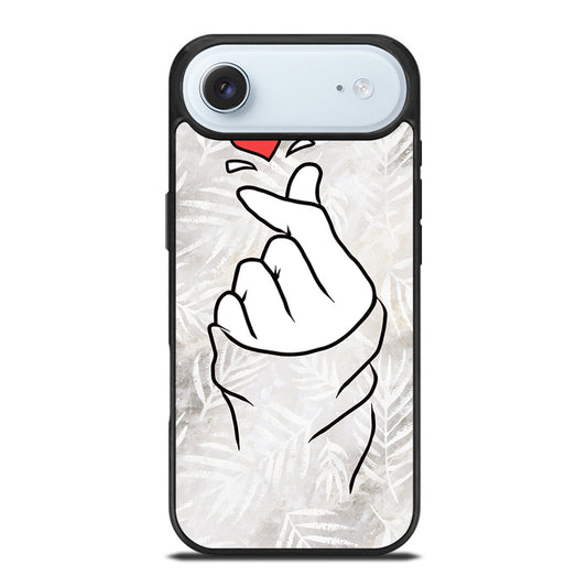 CUTE HEART FINGER WHITE MARBLE iPhone Air Case Cover