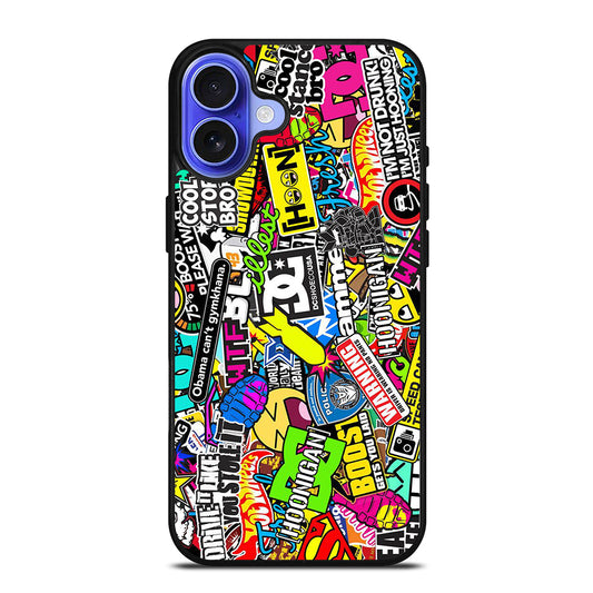 DC STICKER BOMB 1 iPhone 16 Case Cover