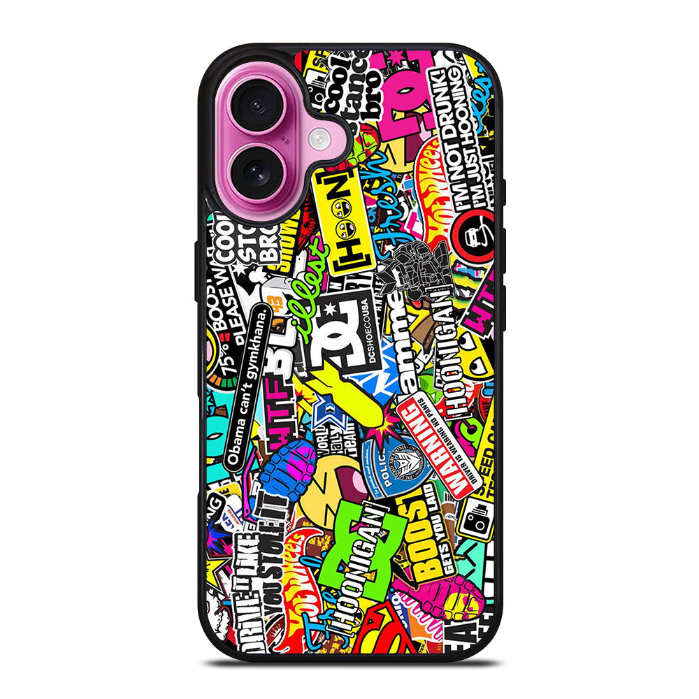 DC STICKER BOMB 1 iPhone 16 Plus Case Cover