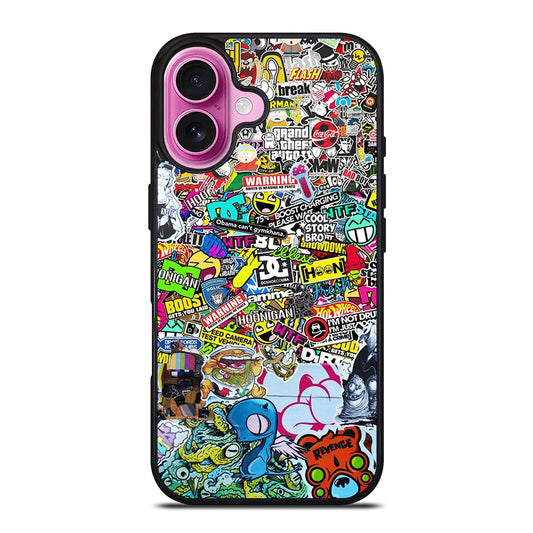 DC STICKER BOMB 2 iPhone 16 Plus Case Cover
