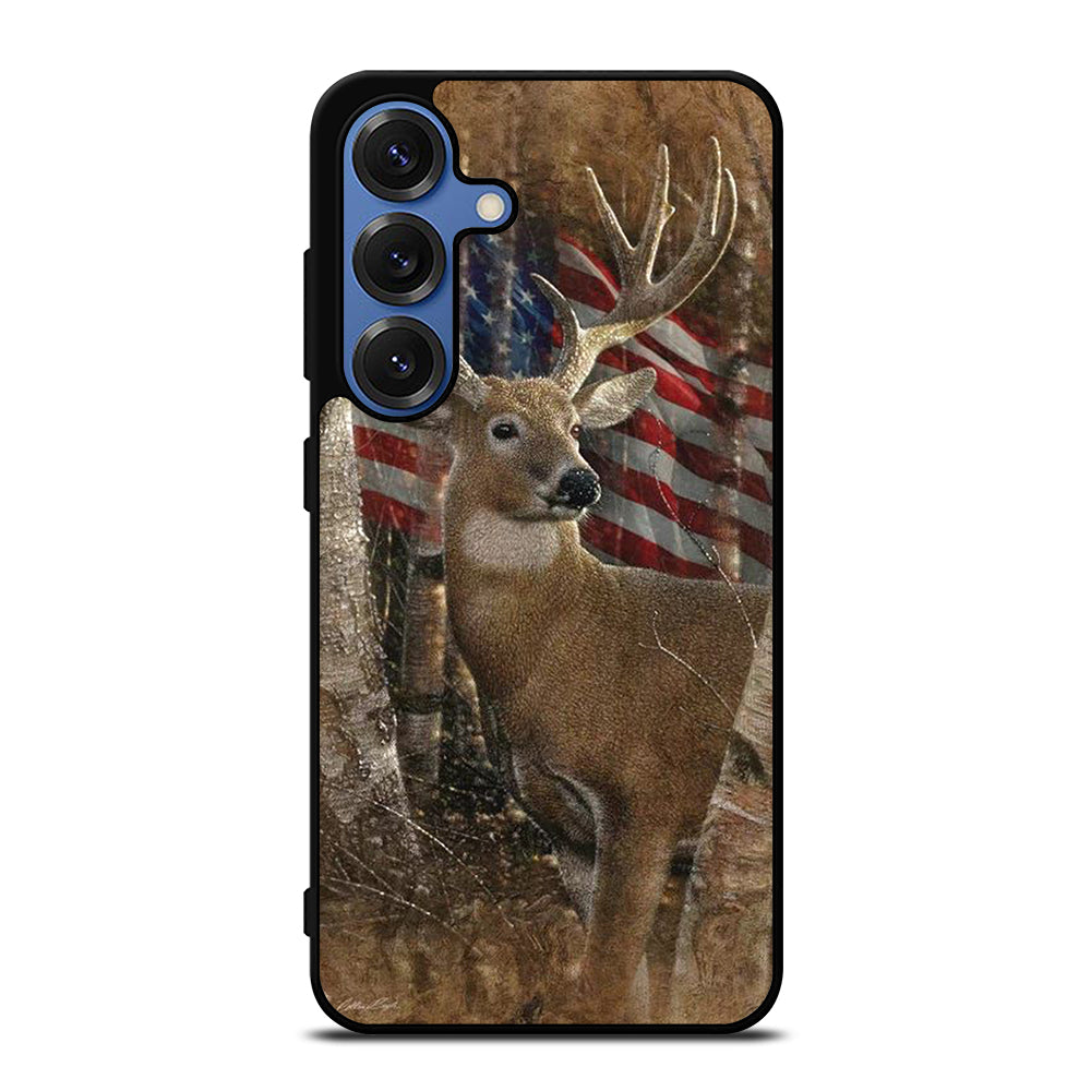 DEER HUNTING AMERICAN FLAG Samsung Galaxy S25 Case Cover