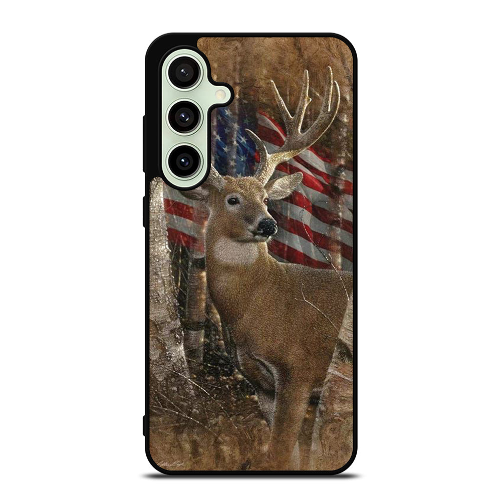 DEER HUNTING AMERICAN FLAG Samsung Galaxy S24 FE Case Cover