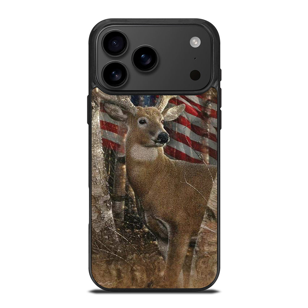 DEER HUNTING AMERICAN FLAG iPhone 17 Pro Max Case Cover
