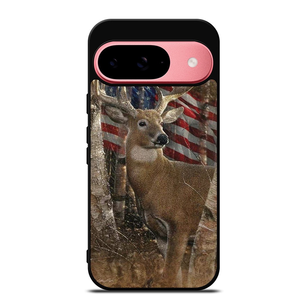 DEER HUNTING AMERICAN FLAG Google Pixel 9 Case Cover