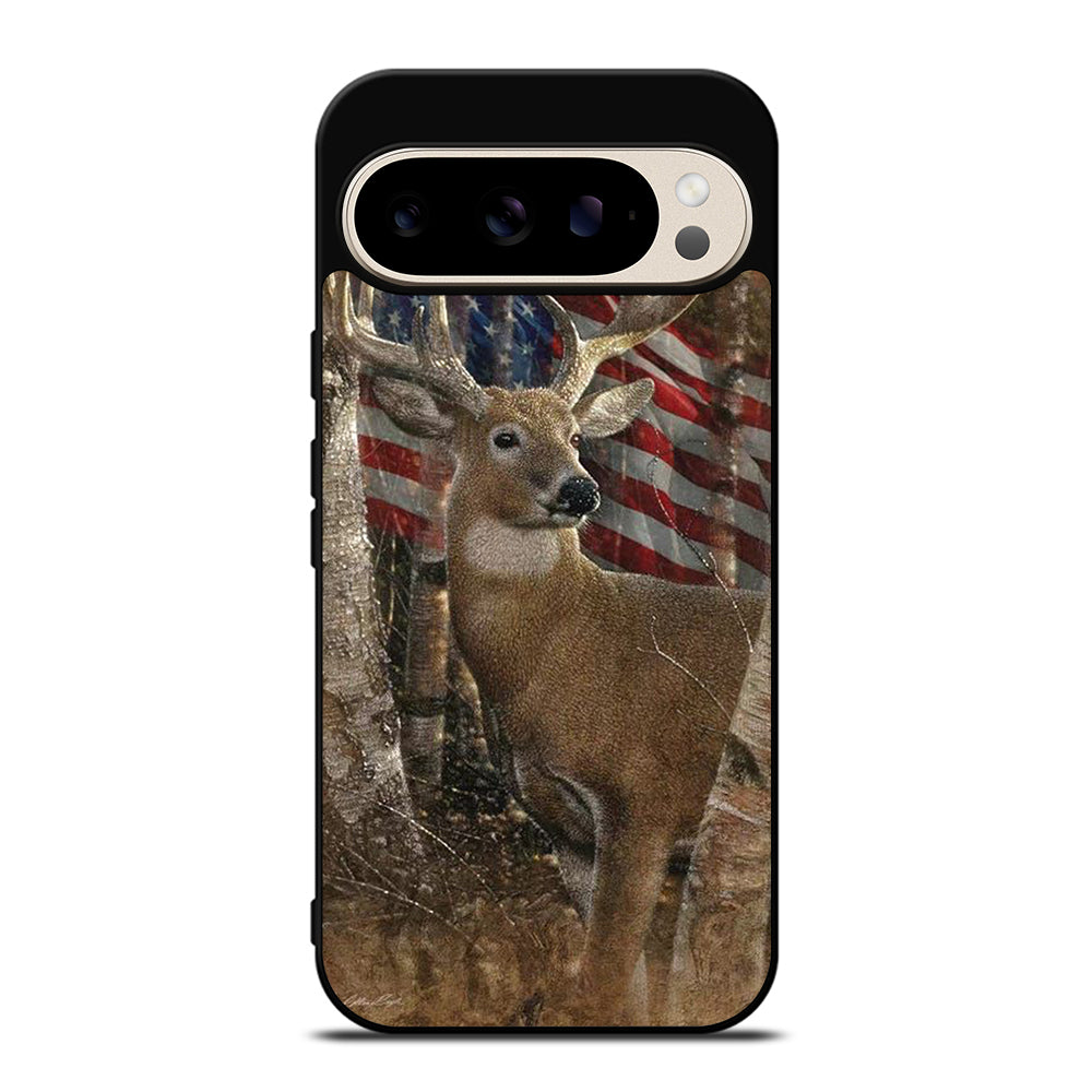 DEER HUNTING AMERICAN FLAG Google Pixel 9 Pro Case Cover