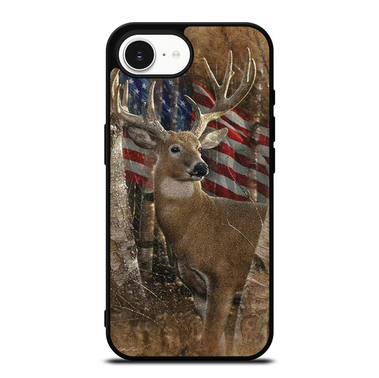 DEER HUNTING AMERICAN FLAG iPhone 16e Case Cover