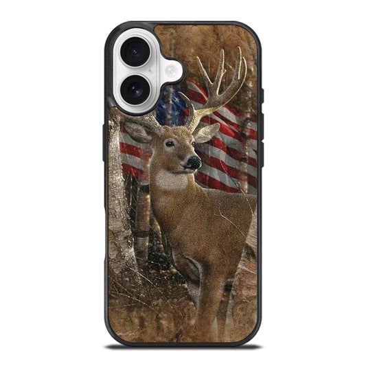 DEER HUNTING AMERICAN FLAG iPhone 17 Case Cover