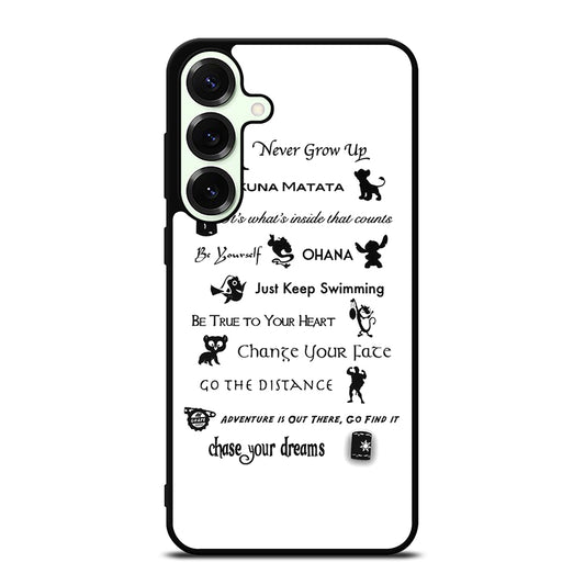 DISNEY LESSONS BLACK QUOTE Samsung Galaxy S26 Plus Case Cover